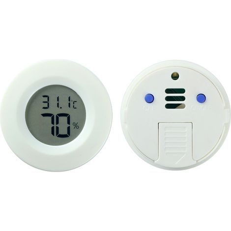 Deux pièces mini 4,5 cm noir thermomètre hygromètre numérique avec affichage LCD numérique intérieur extérieur portable rond thermomètre batterie pour chambre de bébé maison réfrigérateur bureau entre