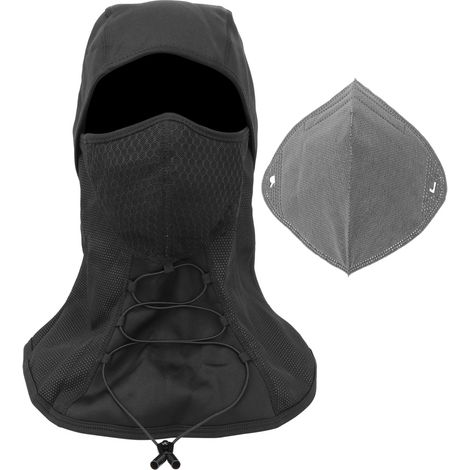 Masque de cyclisme unisex en polyester, couvre-visage pour sports extérieurs, imperméable et coupe-vent, chapeau chaud noir (1/5)