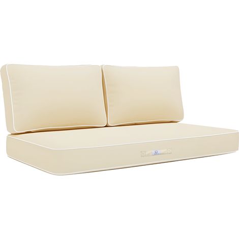 Coussins salon jardin premium déhoussable 100x50cm Jaune beurre (1/5)