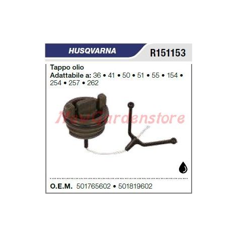 Tapón de aceite motosierra HUSQVARNA 36 41 50 51 55 154 254 257 262 R151153
