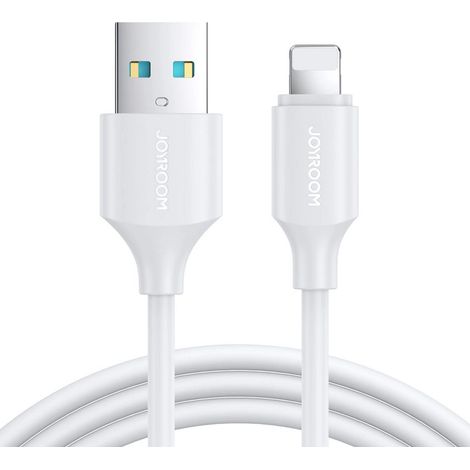Cable Joyroom USB-A a Lightning de carga rápida 3A, 1 m - Blanco