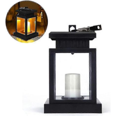 Lanterne solaire avec bougie LED, pour un effet de scintillement extérieur (1/3)