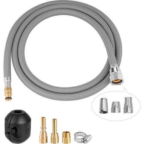 Remplacement du tuyau du robinet à tirette compatible avec les robinets de cuisine Hansgrohe/Grohe avec 6 adaptateurs, Standard 88624000/46174000 /46092000 Model Hose Replacment,1.5m (1/5)