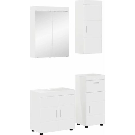 Badezimmermöbel-Set TULUM 4 pcs Hochglanz Weiß 60 x 34 x 63 cm (1/5)