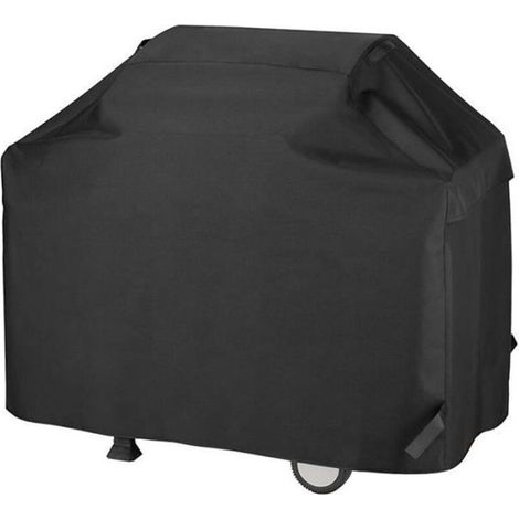 Dustproof and UV-resistant barbecue cover with self-adhesive straps and storage bag (145 x 61 x 117 cm).