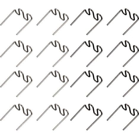Packung mit 100 vorgeschnittenen Flachklammern (0,6–0,8 mm) für Kunststoffschweißgeräte und Reparaturhefter.