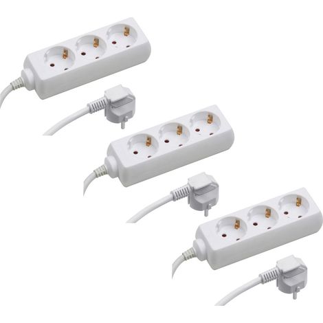 Meister Steckdosenleiste 3-fach - 3er Set - 1,4 m Kabel - weiß - Kunststoffleitung - IP20 Innenbereich / Steckerleiste / Mehrfachsteckdose / Tischsteckdose / Tido 3-fach / 7430380 (1/3)