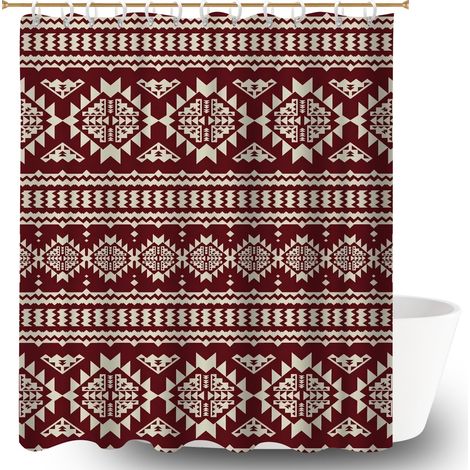Rideau de douche imperméable en polyester 180x180 décoratif rideau imperméable pour famille nombreuse (1/5)
