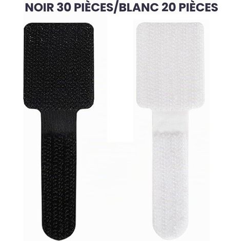 50 PCS Bureau de gestion des câbles, organisateur de câbles sous le bureau, gestion des câbles en nylon réutilisable (1/5)