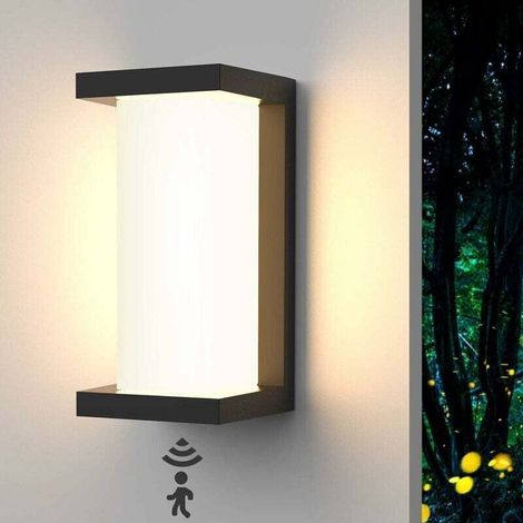 Reno – Aplique de pared exterior de 18 W – Sensor de movimiento – Resistente al agua IP66 – Luz blanca cálida de 3000 K – Fácil instalación en exteriores (1/5)