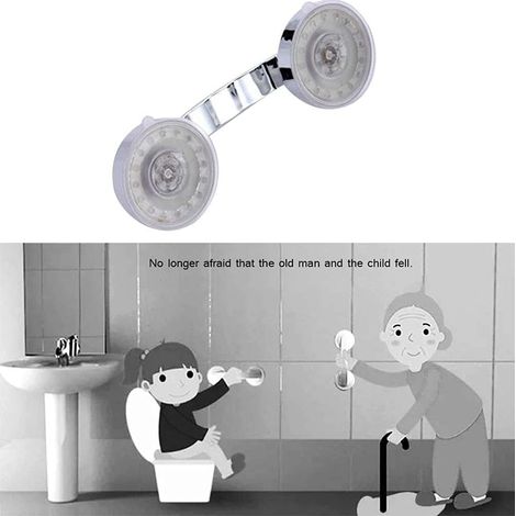 Poignées à ventouses, poignées de porte à ventouses blanches, poignées à ventouses portables, poignées de porte de cabine de douche pour salles de bains, fenêtres et portes (1/3)
