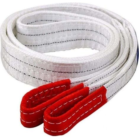 Ceinture De Levage Industrielle 2tx1m, Résistante À l'usure, Plate Blanche, pour Remorque, Élingue De Levage, Cargaison (1/4)