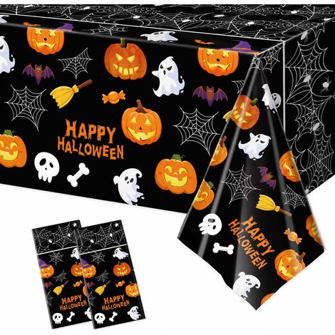 Nappes Halloween Noir Lot de 2 137×274 cm en PE déco de fête (1/5)