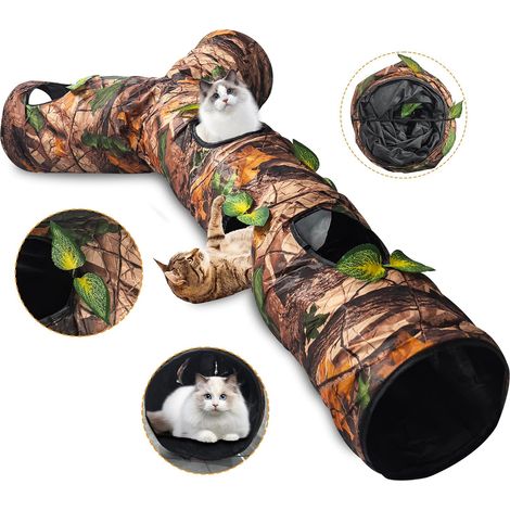 Tunnel pour chat d'intérieur, jouet tunnel pour chat, labyrinthe pour chat, accessoires pour grands chats, chatons et autres petits animaux pour chasser et jouer, pliable, jouet tube pour chat (1/5)