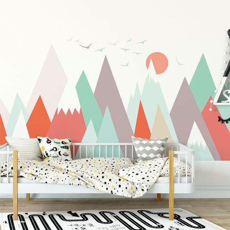 Stickers enfant montagnes scandinaves melanika 60 x 90 cm (1/5)