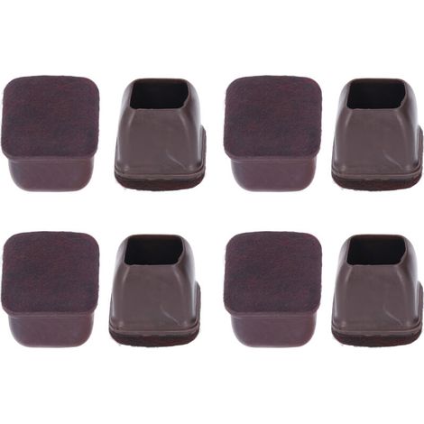 Ensemble de 8 protections de pieds de chaise en TPE pour sols, compatibles avec tables et tabourets, marron, taille M. (1/5)