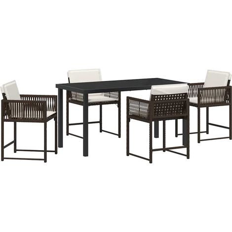 Maison Exclusive - Conjunto de Comedor de Jardín 5 pcs Marrón rat (1/5)