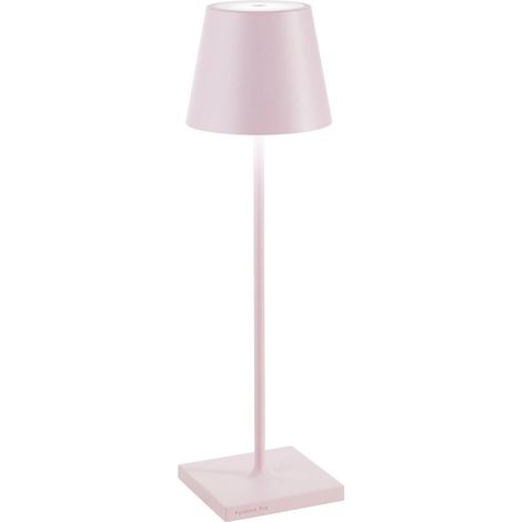 Zafferano Lampada a led da tavolo Poldina Pro Rosa ricaricabile e dimmerabile con batteria fino a 12 ore. Da uso esterno IP65