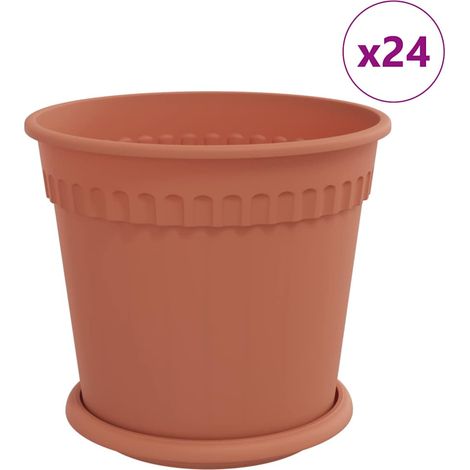 Maison Exclusive - Vasi per Piante 24 pcs Rosso Mattone Ø 19 x 16 cm Plastica