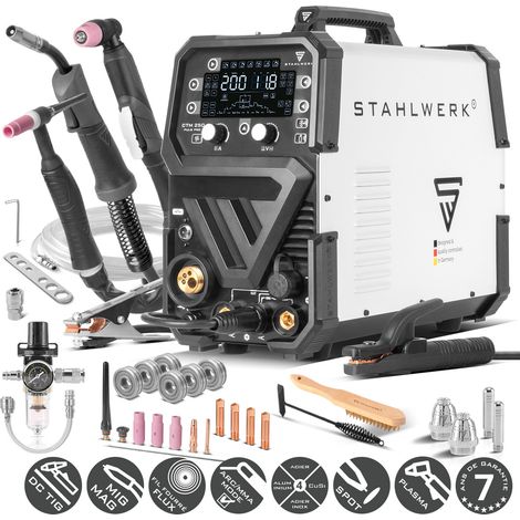Stahlwerk – Poste à souder MMA 200 A – TIG, MIG/MAG, découpeur plasma jusqu'à 45 A – Fonction Pulse, fil synergique, IP21S (1/5)