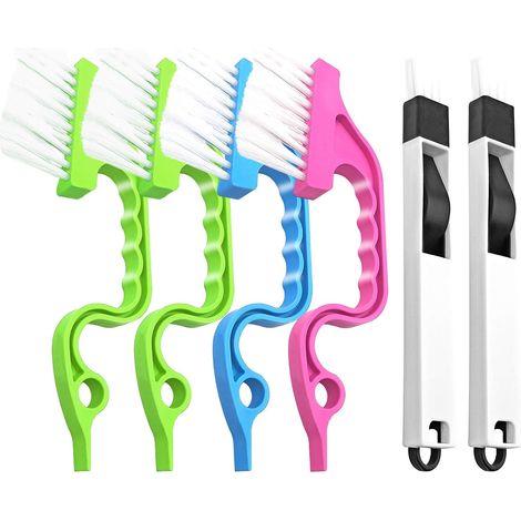 Set di 6 spazzole per la pulizia delle fessure - 2 in 1 - per porte e finestre con persiane (1/5)