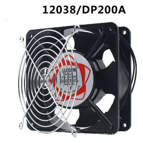 Ventilateur axial pour cassette de cheminée, insérable, haute température, de pales métalliques, silencieux et universel. 120 x 120 x 38 mm (1/3)