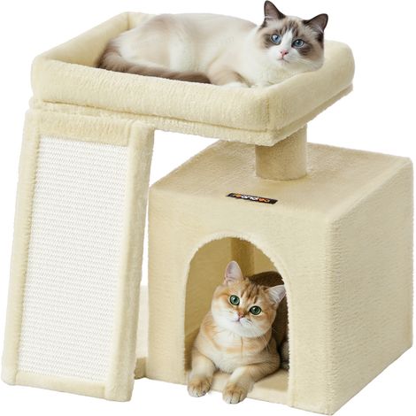 Feandrea Arbre à chat, centre d'activités avec griffoir en sisal, Beige (1/5)