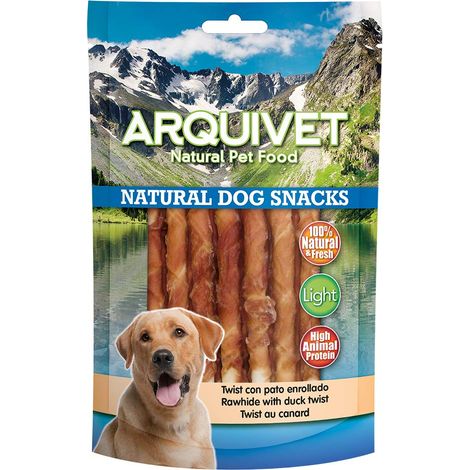 ARQUIVET Twist di anatra arrotolata - 13 cm / 100 g - Snack 100% naturali per cani - prelibatezze per cani - Prodotto leggero - Molto ricco di sostanze nutritive (1/4)