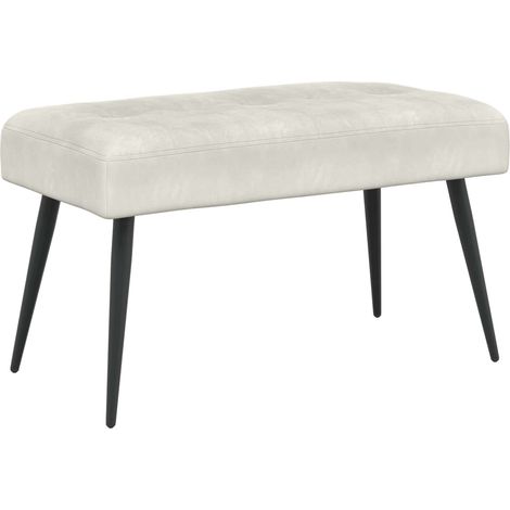 Bench with Button Tufted Cream 80 x 40 x 46 cm Velvet vidaXL