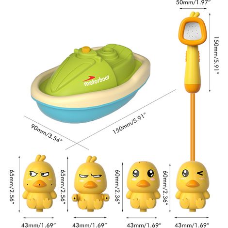 Jouets de bain pour bébé, jouets de baignoire, canard électrique, jouet à eau avec jet d'eau pour enfants, garçons et filles (1/5)