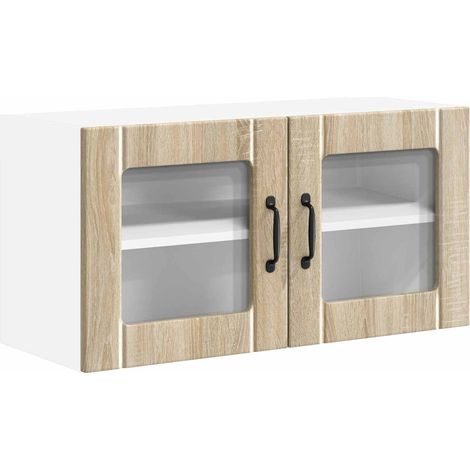 Maison Exclusive - Mobile in vetro da parete LUCCA Rovere Sonoma 80 x 31 x 40 cm