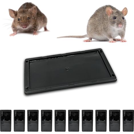 Mausefallenkleber, Rattenfalle, Anti-Nagetier-Klebeplatten, Rattenkiller-Klatschen-Alternative [Extra starker aromatisierter Kleber] (10 Klebeplatten) (1/5)