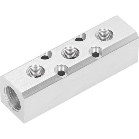 Collecteur pneumatique de distribution d'air, bloc de connexion, répartiteur, entrée G1/2, sortie G1/4, 30 x 30 mm, SY30-02-3 (1/4)