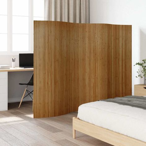 Paravent Braun Breite 250 cm Höhe 165 cm Bambus