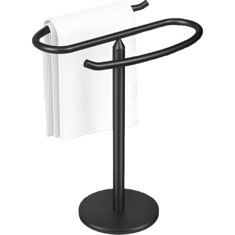 Porte-Serviettes doré sur Pied, en Acier Inoxydable SUS304 Noir (1/5)