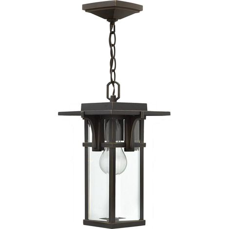 Elstead Manhattan - Lanterne d'extérieur à 1 ampoule à chaîne, bronze huilé, E27 (1/5)