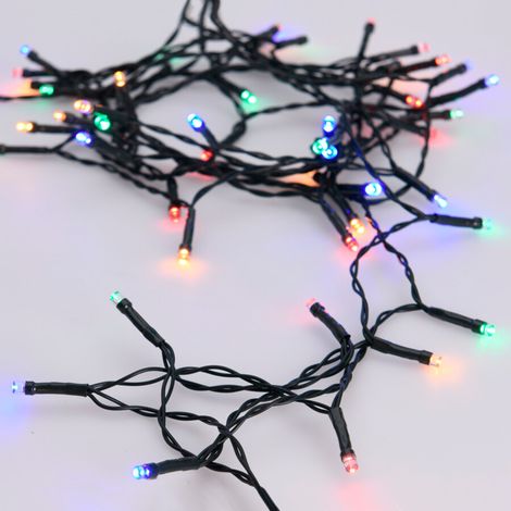 Ledkia – Guirlande lumineuse d'extérieur solaire RGB 50 LED 7m – Panneau solaire inclus – Protection IP44 – Ambiance festive et colorée - 50LED (1/3)