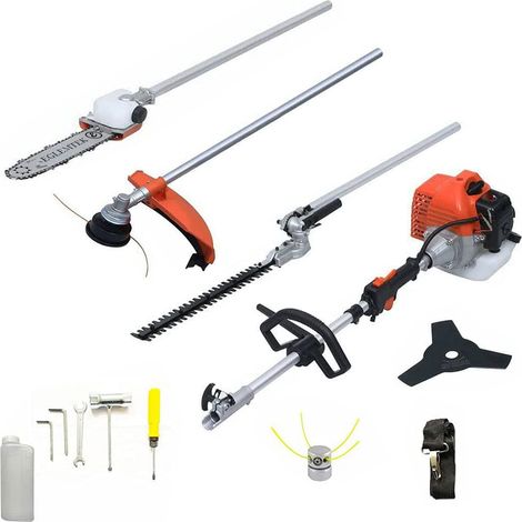 Set di Decespugliatore A Scoppio Benzina 52 cc 4 in 1 e Kit Cintura Occhiali e Cuffie, Multifunzione Tagliasiepi Troncarami Motosega Tagliabordi Uso Domestico Professionale Potatura Giardinaggio (1/5)