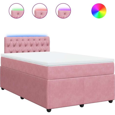 Maison Exclusive - Giroletto a Molle con Materasso Rosa 120x200 cm in Velluto (1/5)