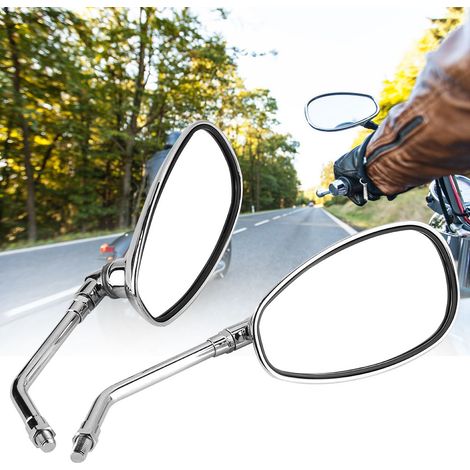 2 Pièces Rétroviseurs Latéraux pour Moto Chrome, Rétroviseurs Arrière Modifiés (1/5)