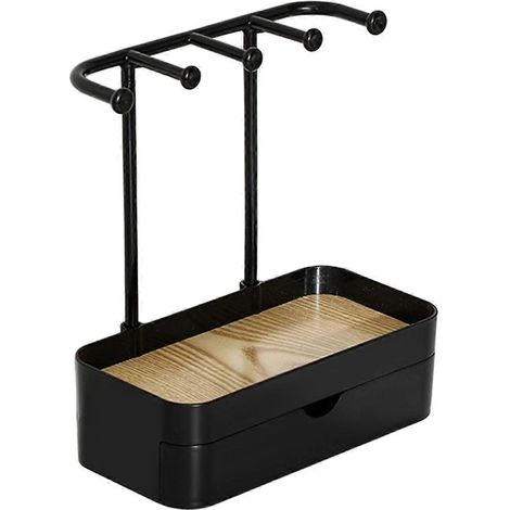 Présentoir à bijoux avec plateau en bois pour boucles d'oreilles, bracelets, colliers et bagues. Organiseur suspendu. (1/5)