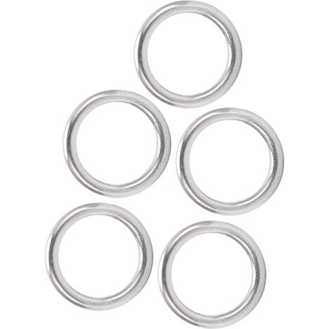 Packung mit 5 geschweißten O-Ringen aus seewasserbeständigem Edelstahl, rund, 4 x 20 mm, für Bootfahren, Tauchen und Gepäck. (1/5)