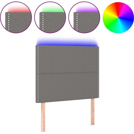 Maison Exclusive - Cabecero con luces LED tela gris oscuro 90x5x1 (1/5)