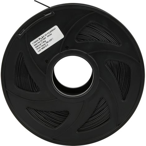 Filament PLA noir 1,75 mm 1 kg (filament long) – consommable pour imprimantes 3D (1/5)