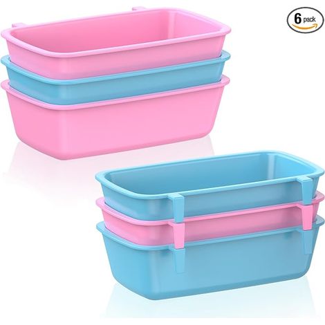cages à oiseaux en plastique à suspendre avec crochets 296 ml Distributeur automatique de nourriture pour lapins Bols d'alimentation pour animaux de compagnie (1/5)