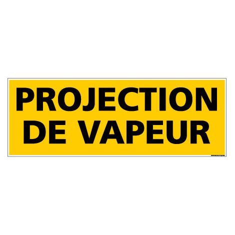 Panneau de Signalisation danger PROJECTION DE VAPEUR (C0202) - Adhésif - 210 x 75 mm