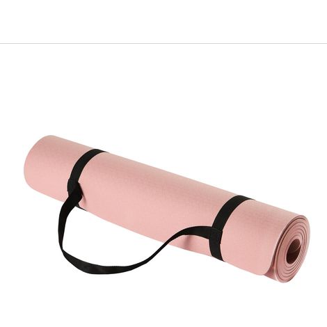 Amazon Basics 1/4 inch thick TPE exercise yoga mat with carrying strap (1/5)