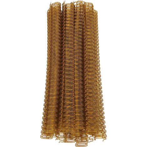 Reliure à fil à double boucle, dos de 1/2 po de diamètre, pas 34, pas 3:1, capacité de 100 feuilles, anneau en fer doré (1/5)