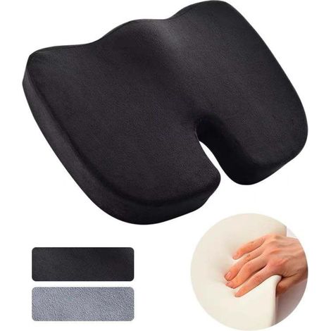 Coussin d’assise en mousse à mémoire de forme en U, support ergonomique pour chaise de bureau et voiture, assise confortable pour longues périodes en position assise (1/5)