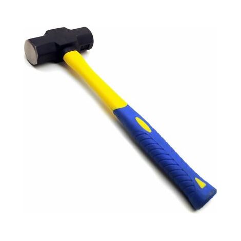 3LB LUMP HAMMER WITH FIBREGLASS SHAFT RUBBER GRIP SLEDGE HANDLE HM085